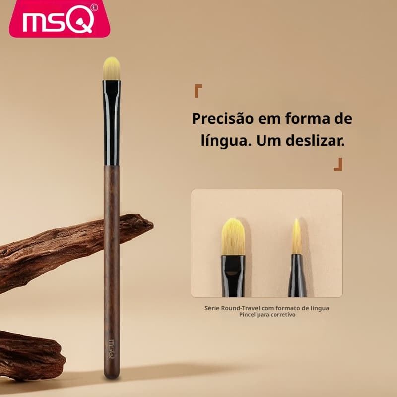 Pincel Corretivo MSQ | Fibra Biônica De Alta Qualidade E Cabo De Madeira Maciça , De Cobertura De ultra Precisão