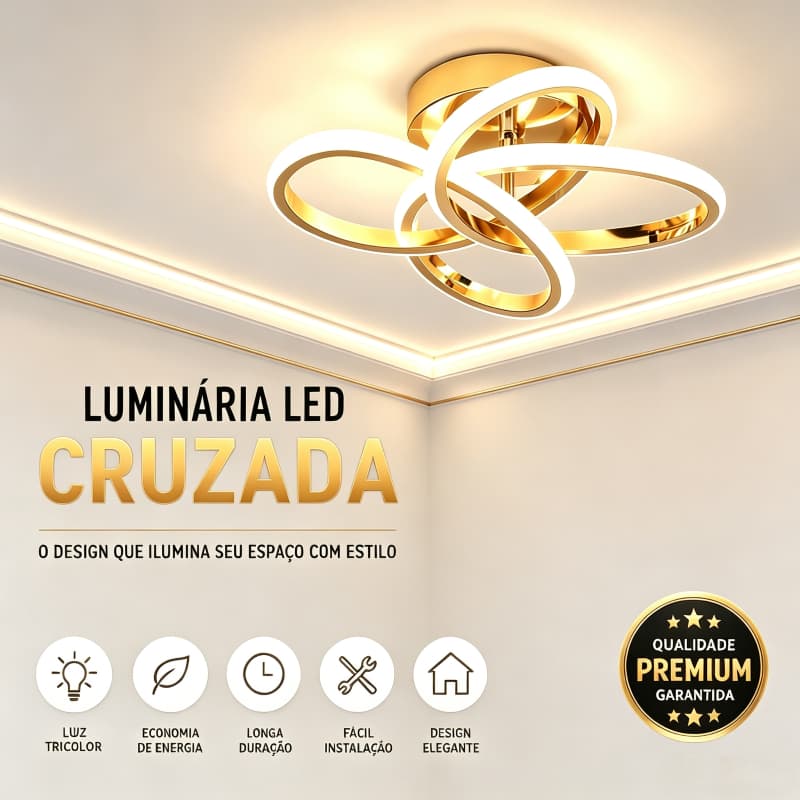Luminária de Teto LED Luz Tricolor Bivolt Sem Piscadas Ideal para Uso Residencial Escritório e Comercial