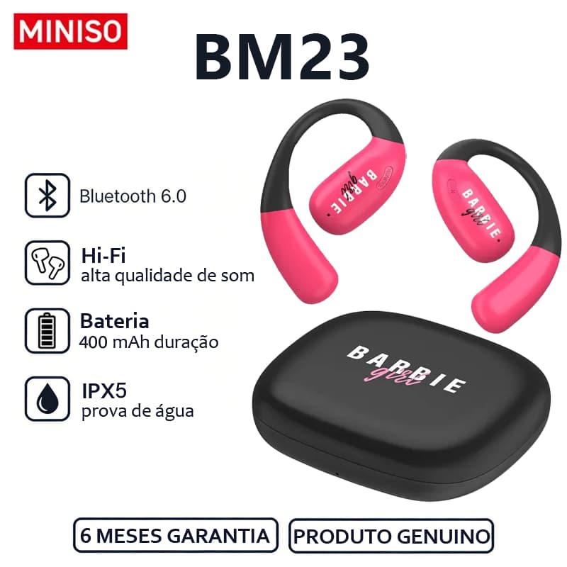 MINISO BM23 Barlie Fone de ouvido Bluetooth Bluetooth 5.4 Hi-Fi Redução do ruído Alta qualidade de som Hi-Fi