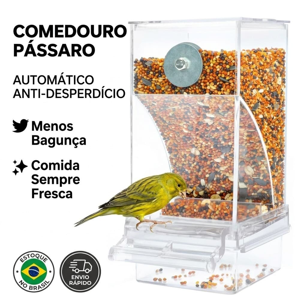 Alimentador automático antiincrustante acrílico, adequado para papagaios, canário, periquito, gaiola transparente