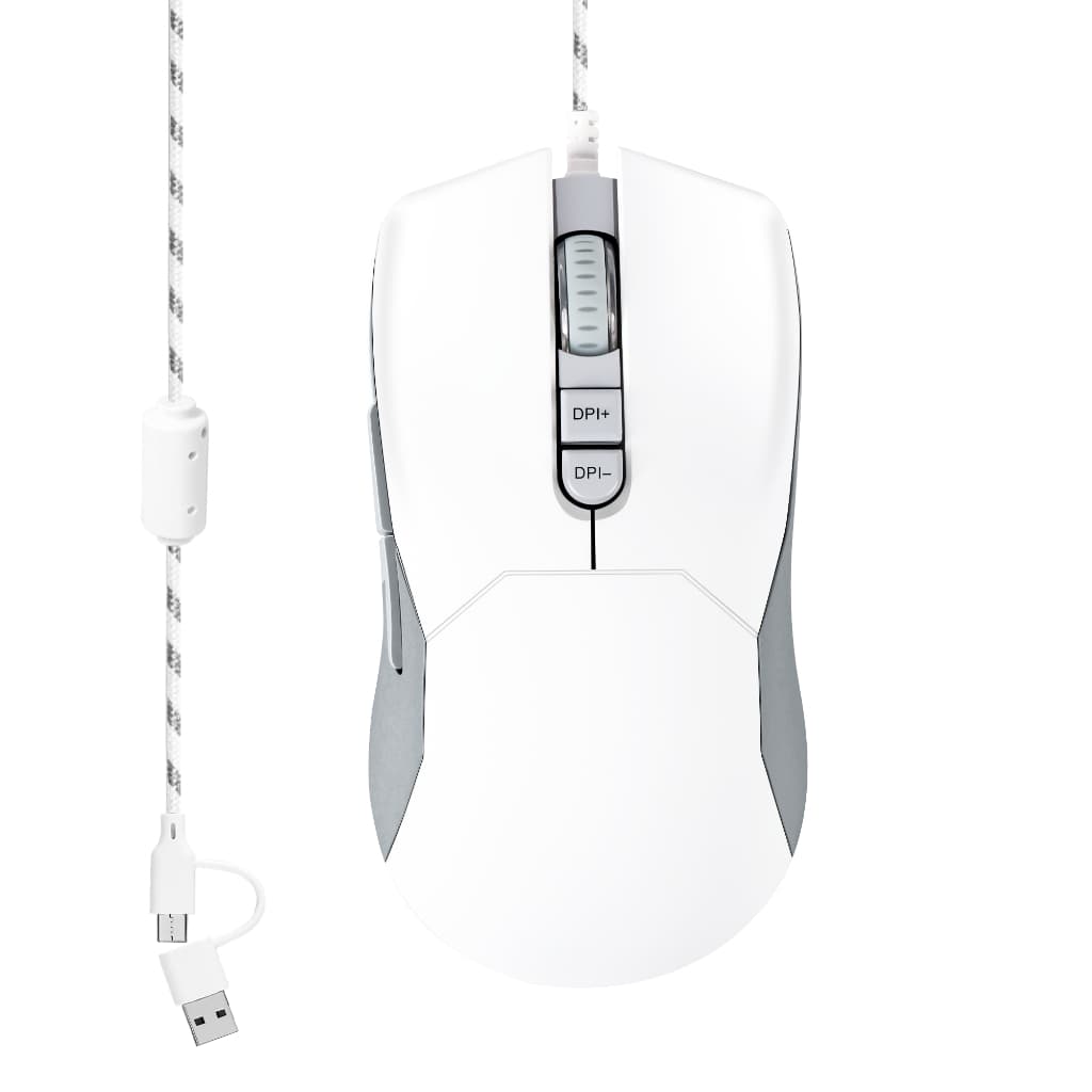 Mouse Para Jogos Com Fio USB Type C Porta Dupla Luz De Respiração Azul Ajustável DPI Óptico Ergonômico PC