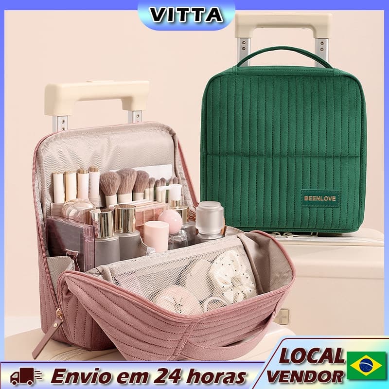 VITTA Vertical Cosmetic Bag Moda Portátil Outing Maquiagem Escova Armazenamento Bolsa Grande Capacidade
