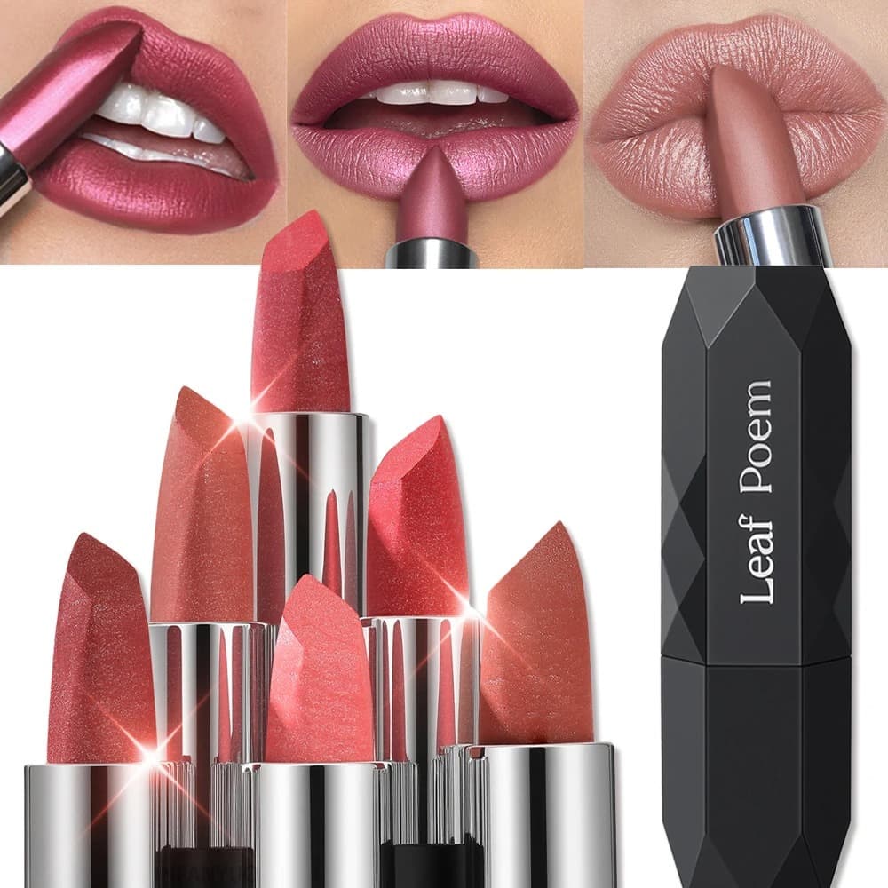 Batom Metálico Diamond Frost , Brilho Labial Fosco À Prova D'água Com Dourado , Maquiagem Brilhante De Longa Duração Alt