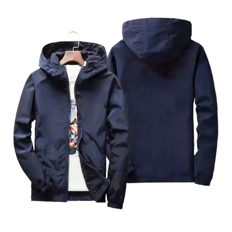 Jaqueta Corta-Vento Masculina Com Capuz , Caminhada Ao Ar Livre , Acampamento , À Prova De , Leve , Zíper , Calçados Esp
