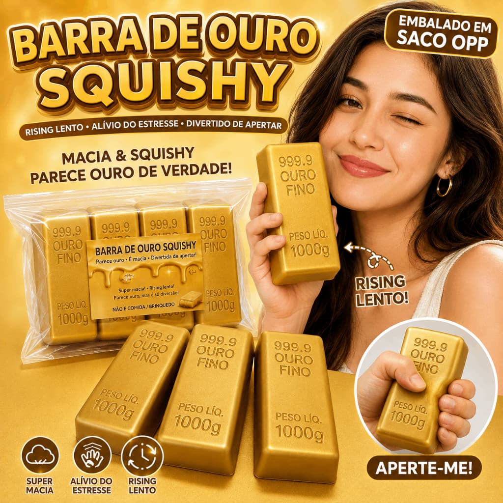 Brinquedo Mole Realista Com Barra De Ouro | Alívio Do Estresse De Ascensão Lenta Squeeze Fidget