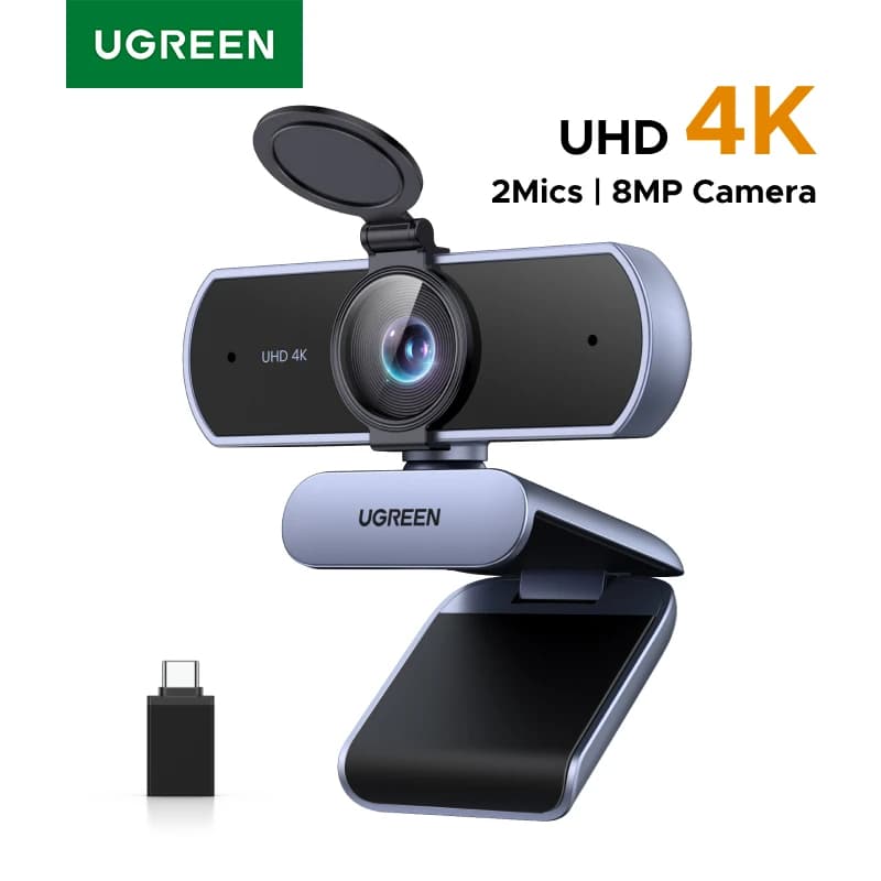 Webcam U-GREEN 4K FHD 8MP Para PC , Foco Automático PDAF , Microfones Com Cancelamento De Ruído Dual AI , Câmera Web cam