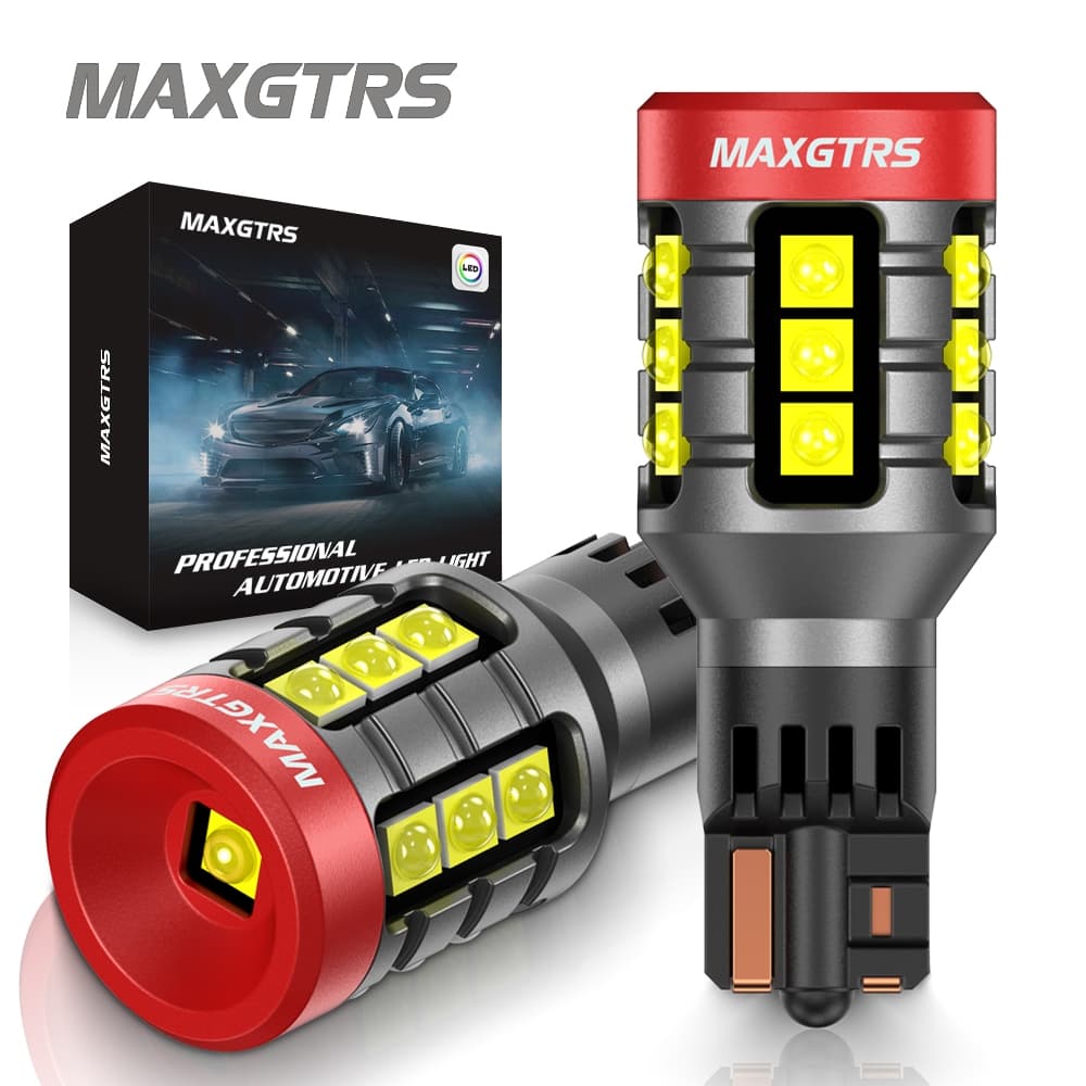 MAXGTRS 2 Pçs T15 W16W LED Branco Amarelo Super Brilhante 921 912 Lâmpada Canbus Cauda Luzes De Freio Carro Luz Automoti