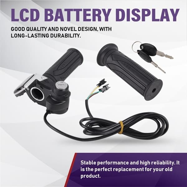 Aperto Giratório Do Guiador Acelerador 48V Controle De Velocidade De Energia Com Chave LCD Bateria Display Para Peças De