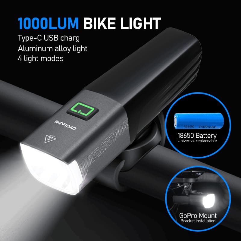 CYCLAMI X7 Realidade 1000 Lúmens Luz De Bicicleta Corte Linha Feixe Farol Bateria Substituível