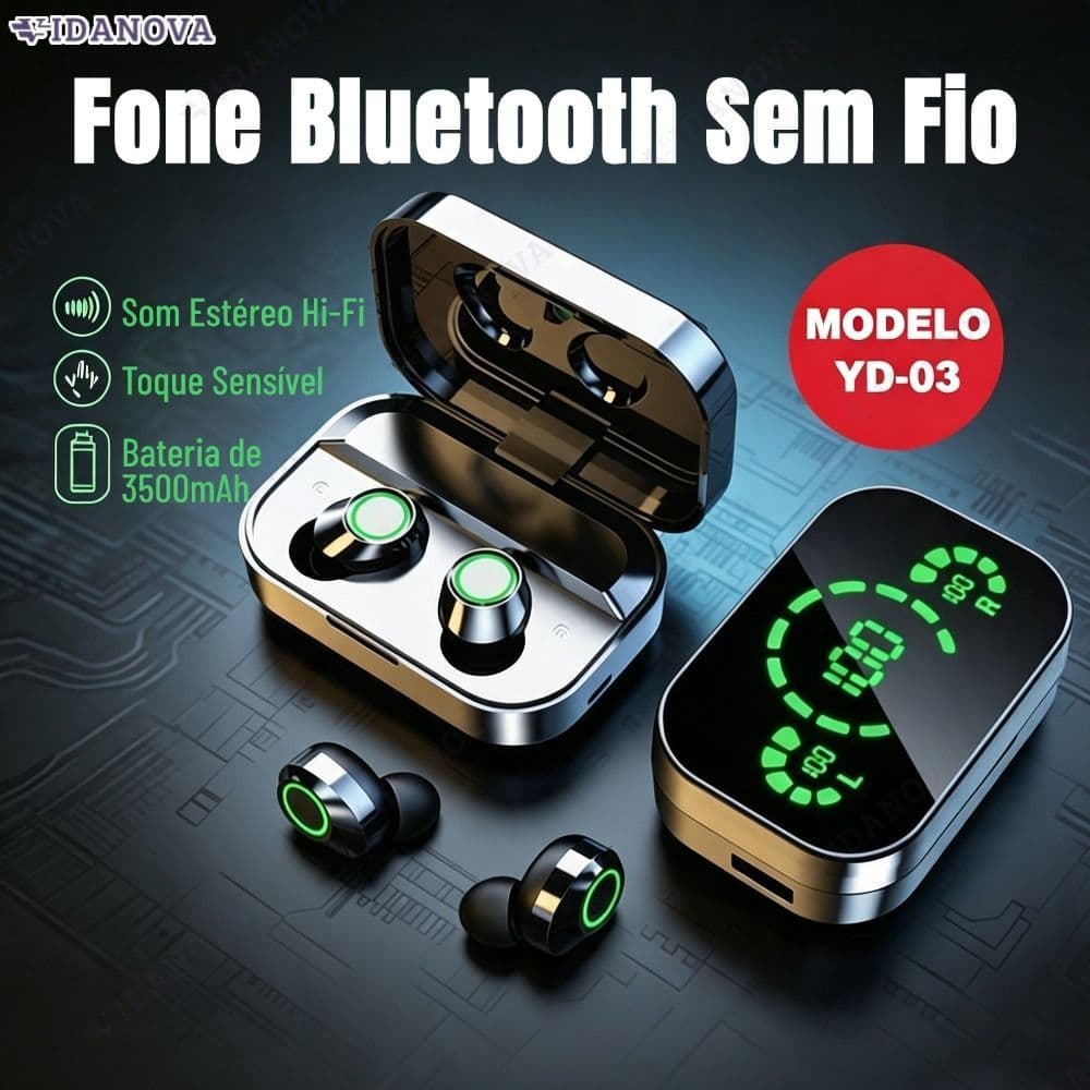 one De Ouvido Sem Fio Bluetooth 5.3 YD-03 Hifi Stereo Sports À Prova D'água Com Microfone-VN