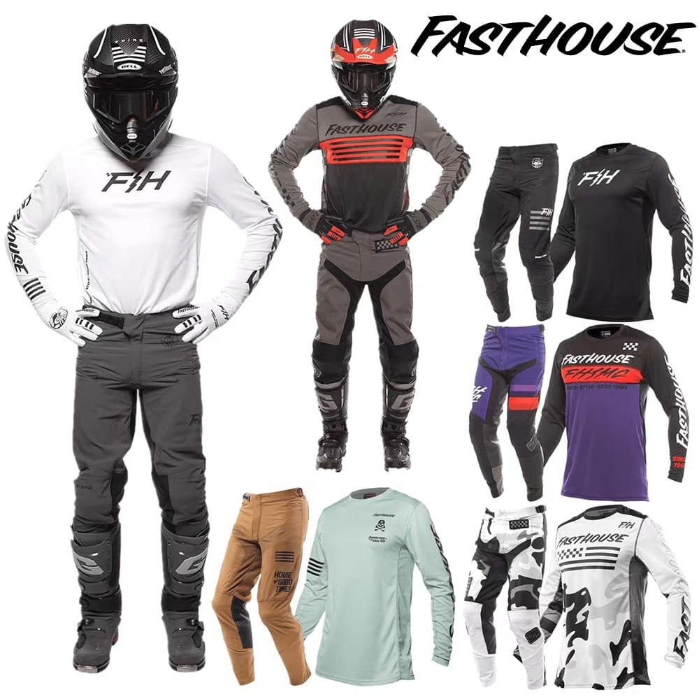 Fasthouse MX Motocross Gear Set Respirável Manga Longa Jersey Calças Dirt Bike Off-Road Motocicleta Corrida Equitação Te