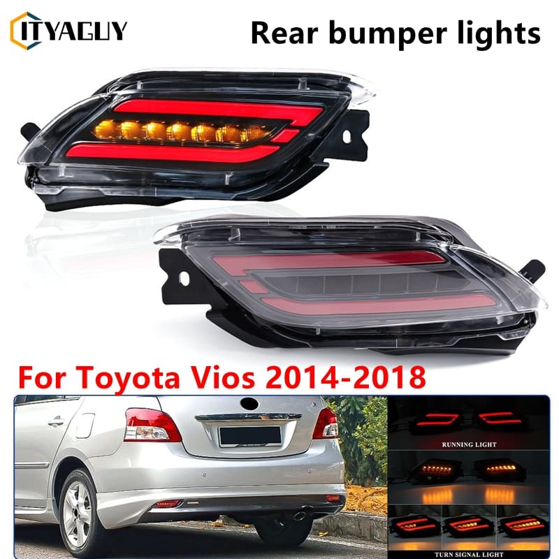Para Toyota Vios 2014-2018 LED Luzes Traseiras Do Carro-Choque Traseiro Com Início Digitalização Modificação Refletor Si