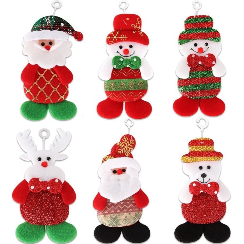 6/12 Unidades De Pingentes De Natal , Boneca De Papai Noel , Boneco De Neve , Urso , Árvore , Bonecas Decorativas Para F