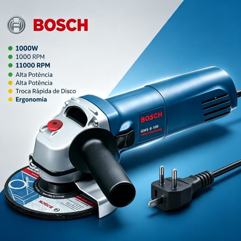 Lixadeira angular moedor 1.000W Lixadeira Bosch 127V Ferramenta elétrica de serra elétrica