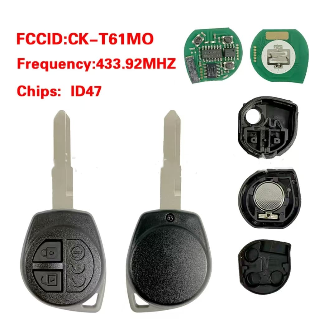 Aplicável Para Chave De Controle Remoto De Carro De Painel Plano Suzuki CERELIO SX4 De 2 Botões (433 Mhz FSK ID47)
