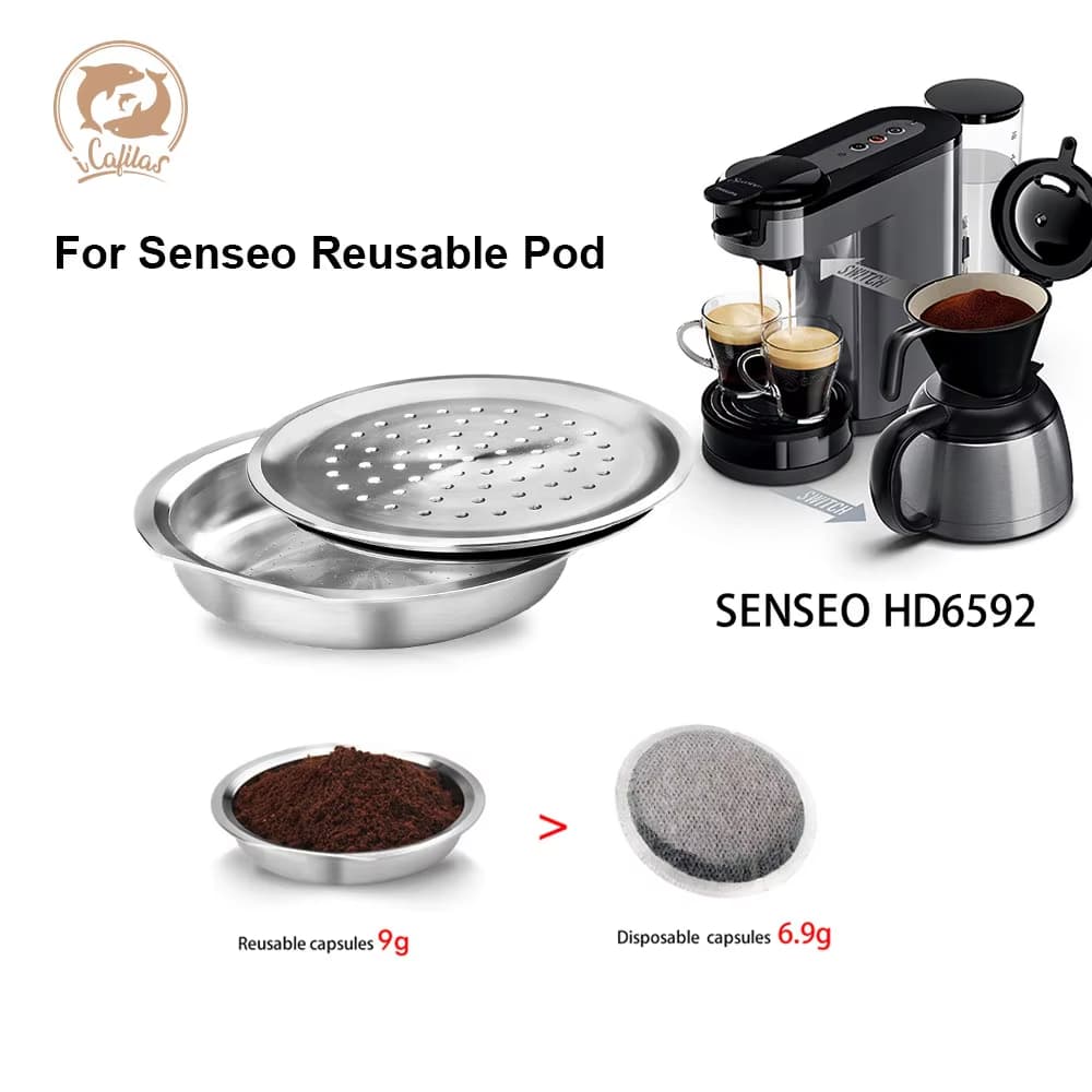 Cápsula De Café Reutilizável Para Sistema Senseo Philips HD7801 E HD6592 Recarregável Espresso Coffee Pad Filter Crema M