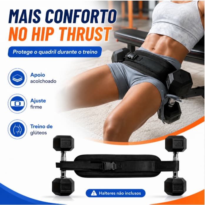 Cinto de Carga para Elevação de Quadril e Ponte de Glúteos com Halteres