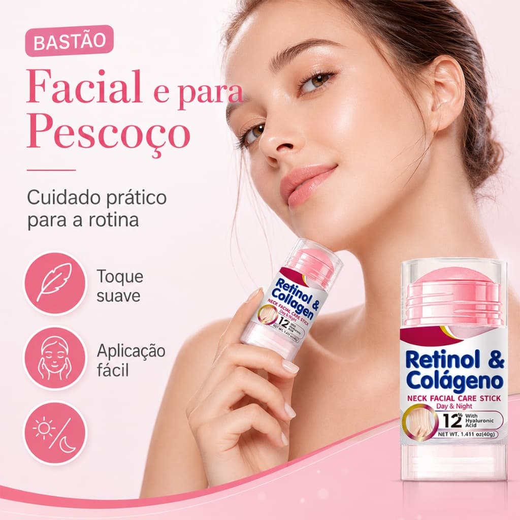 Bastão Para Cuidados Com O Pescoço Colágeno De Retinol , Bálsamo Hidratante Suavizante Decoleté , Ajuda A Suavizar