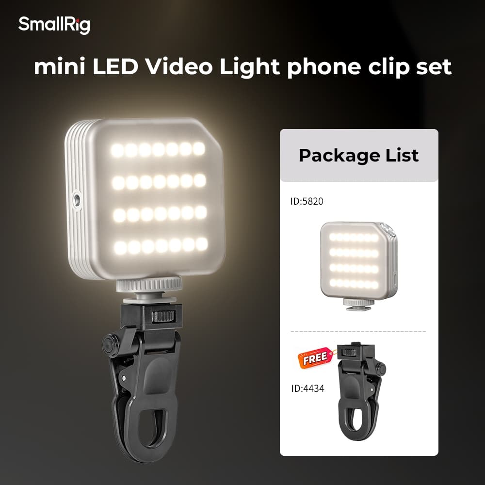 Luz De Vídeo LED SmallRig P96/P108 Neo mini : Bicolor Ou RGBWW , 2700K-6500K , 93g Ultraleve , 75 Minutos De Tempo De Ex
