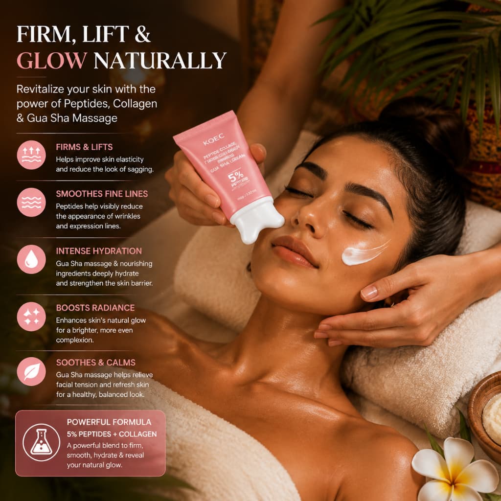 Colágeno Salmão Gua Sha Creme Facial Pescoço 100g PDRN