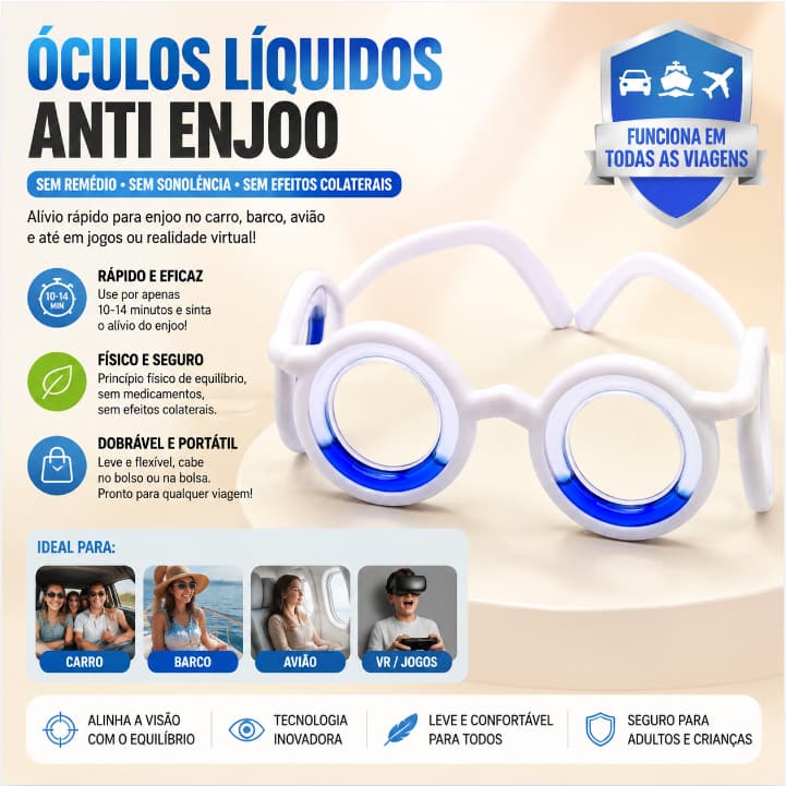 Óculos Anti Enjôo Anti Tontura Para Adulto E Crianças. Não enjoar carro, ônibus, barco, movimento
