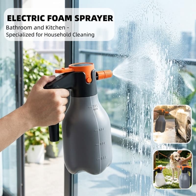 Pulverizador Elétrico De Espuma Para Lavagem De Carro , Ferramenta De Limpeza Doméstico , Garrafa De Spray De Alta Press