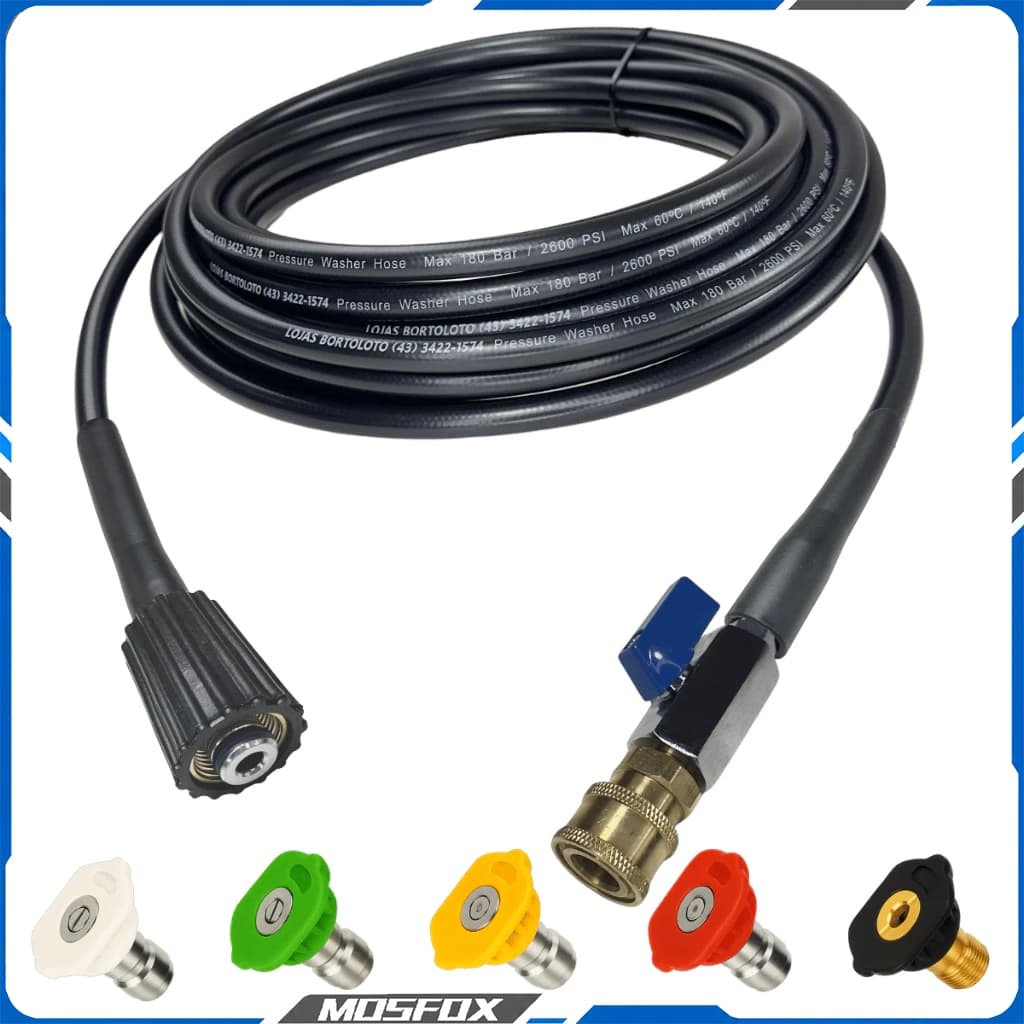 Mangueira para lavadora 3/5/7/10M lava jato com registro engate rápido e 5 bicos coloridos