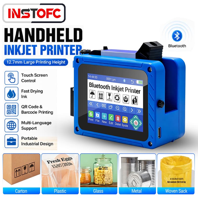[BT APP Control] Impressora Jato De Tinta Térmica Portátil De 12.7 Mm , Codificador De Data , Logotipo , Código De Barra