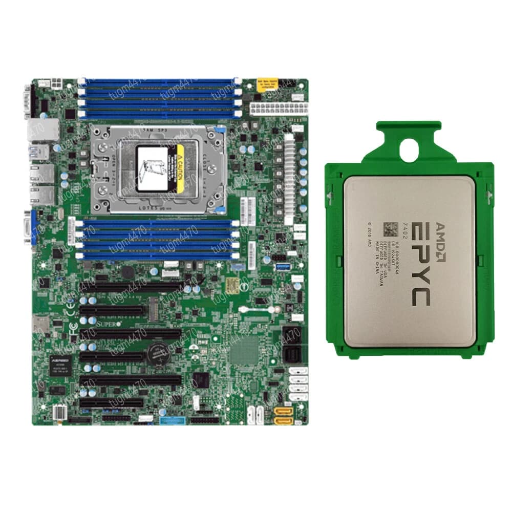 AMD EPYC 7402 + Supermicro H11SSL-i 24 Núcleos 48 Threads Placa-Mãe De 2.8 GHz + CPU