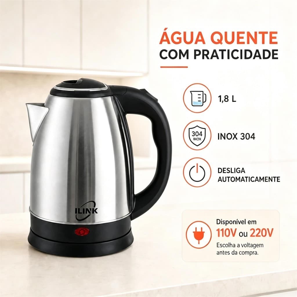 Jarra Elétrica Chaleira Elétrica Segurança Alimentar Alta Durabilidade Ideal Para Chá E Café Em Casa