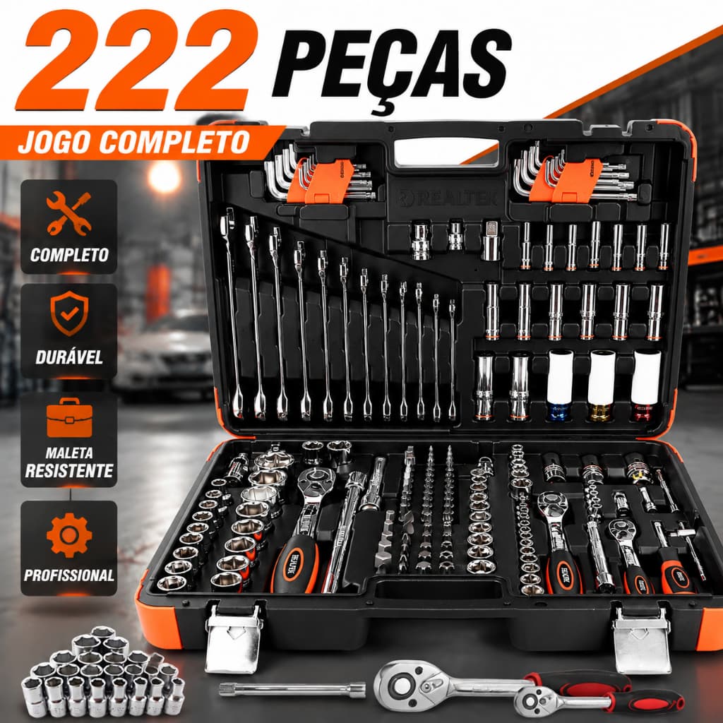 jogo oficina master maleta com 108/222 ferramentas 5000r robust