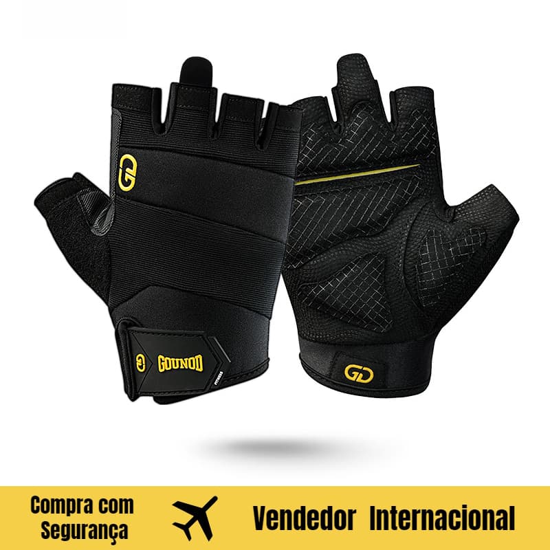 JC Sports Fitness Luvas de meio dedo espessadas antiderrapantes resistentes ao desgaste palma esportiva guarda de mão pe