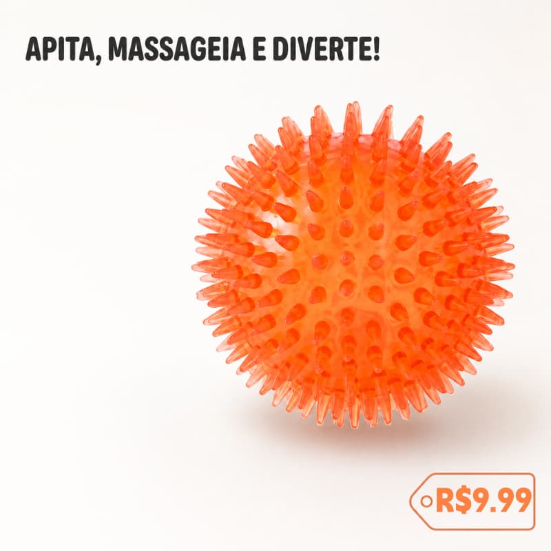Brinquedo Bola Mordedor TPR com Espinho e Apito para Cachorro Resistente Interativo Cores Sortidas