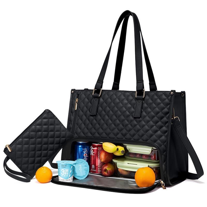 bolsa feminina couro Sacola grande Mochila para almoço, lancheira térmica, bolsa feminina transversal para laptop