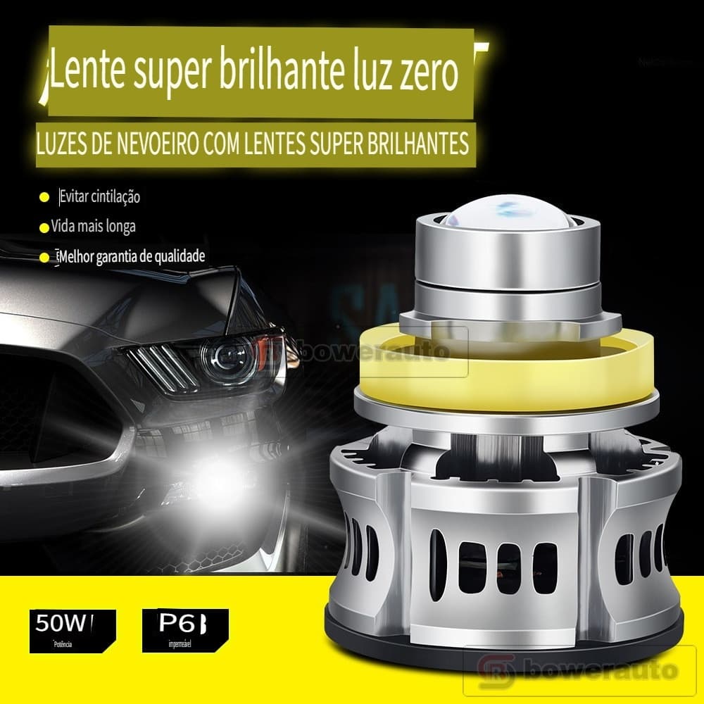 Lâmpada Laser LED para Farol de Neblina Super Brilhante Lente Projetora Dourado Verde Limão IP68 H11 9005 H7 YTF3