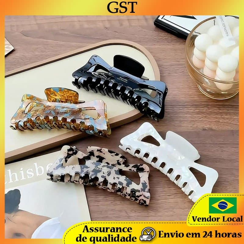 Clipe de risco oco de grandes dimensões olho de gato acetato tubarão clipe doce High-End elegante elegante grampo de cab