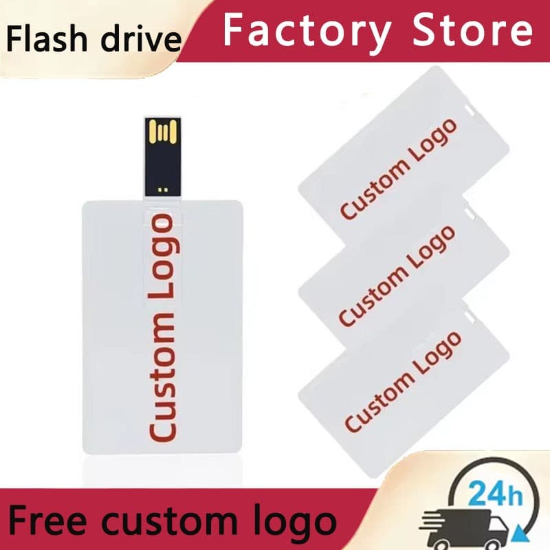 Cartão de logotipo personalizado U Disk 256MB-64GB amplamente compatível, disco U para presente comercial