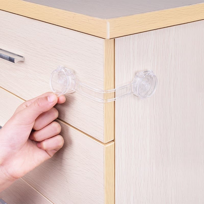 Fechadura De Segurança Transparente Para Bebês Gaveta De Armário Infantil À Prova De Porta De Geladeira Multifuncional F
