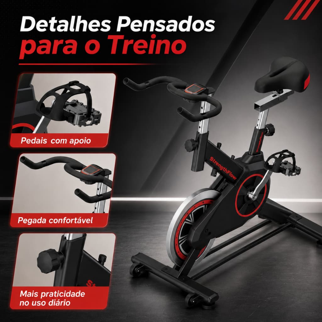 🔥Bicicleta Bike Ergometrica Spinning Detecção De Frequência Cardíaca Academia Fitness Profissional 120kg