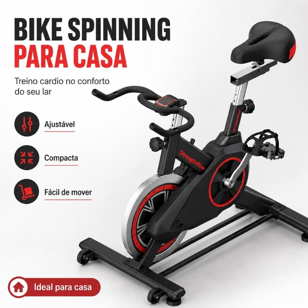 Bicicleta Bike Ergometrica Spinning Detecção De Frequência Cardíaca Academia Fitness Profissional 120kg