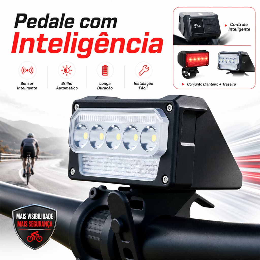 Sinalizador Bicicleta Farol Led Bike Recarregável USB Lanterna Luz Dianteira Lúmens Super Potente Noturno Acessórios