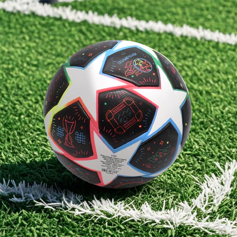 Mais Novo Bolas De Futebol Tamanho Padrão 5 Bola Costurada À Máquina Material Do Plutônio Esportes Liga Jogo Treinamento