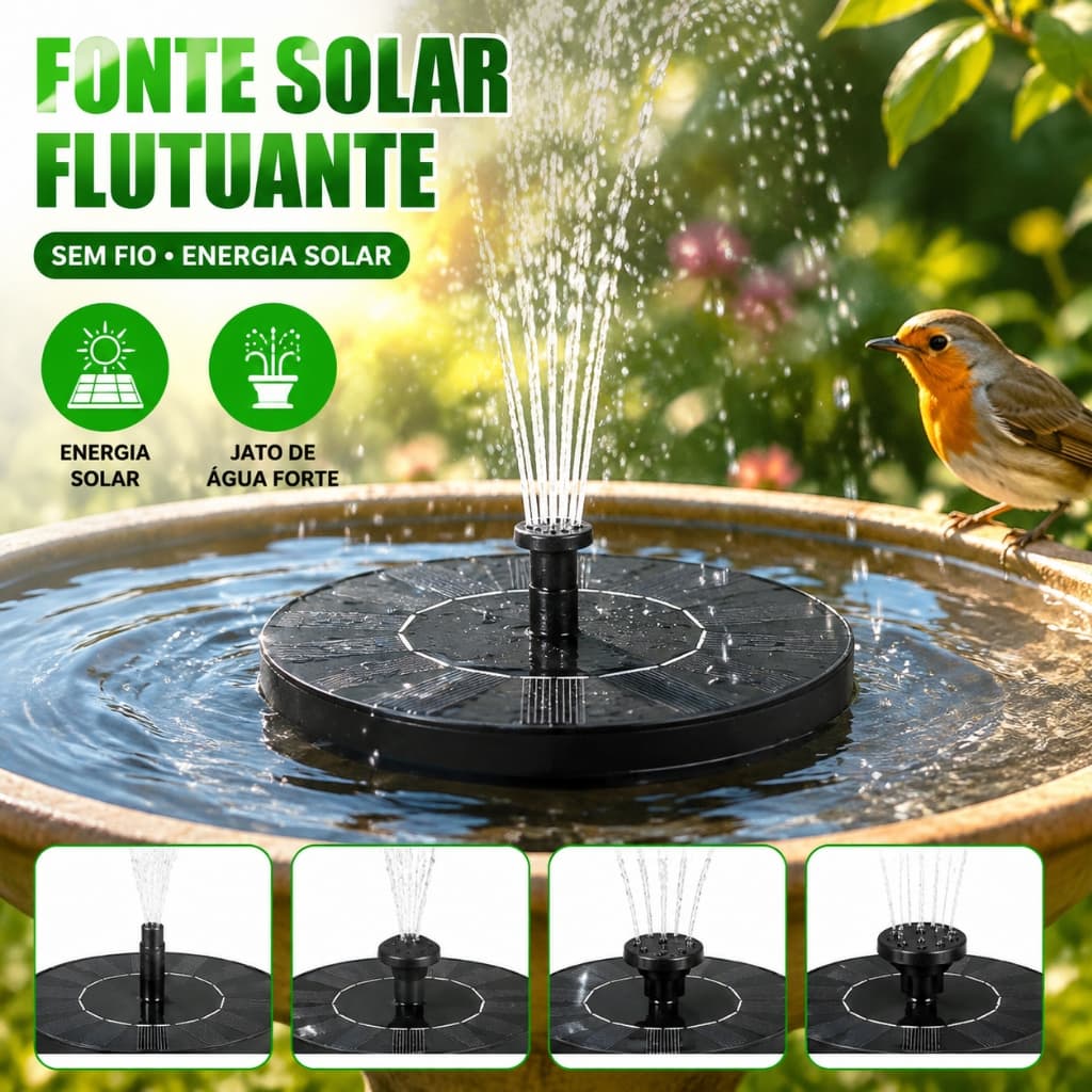Fonte solar bird bath flutuante independente para jardim e terraço não necessária bateria simples conveniente