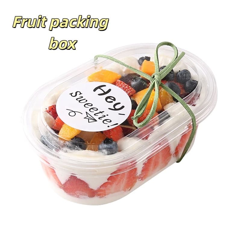 1/3/5pcs 500ml Caixa De Frutas Transparente Recipiente De Alimentos Para Vegetais Clamshell Morango Embalagem De Biscoit