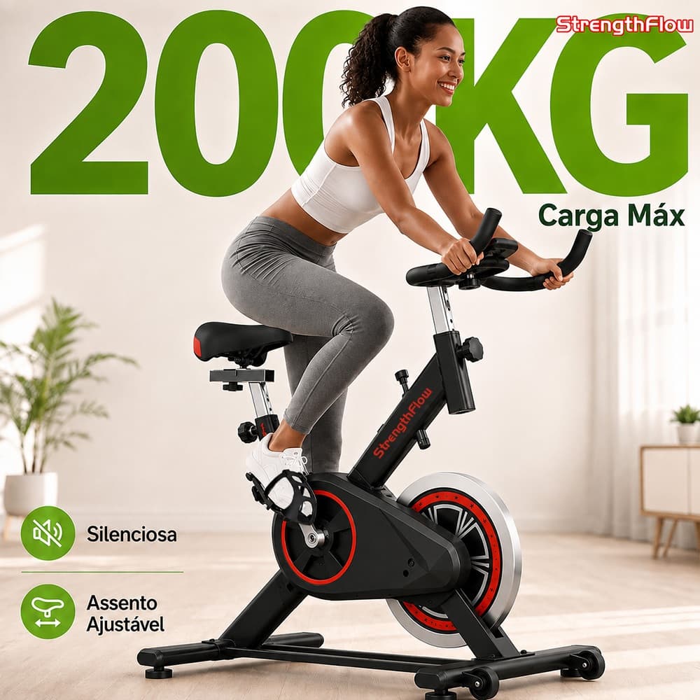Bicicleta Bike Ergometrica Spinning Detecção De Frequência Cardíaca Academia Fitness Profissional 120kg
