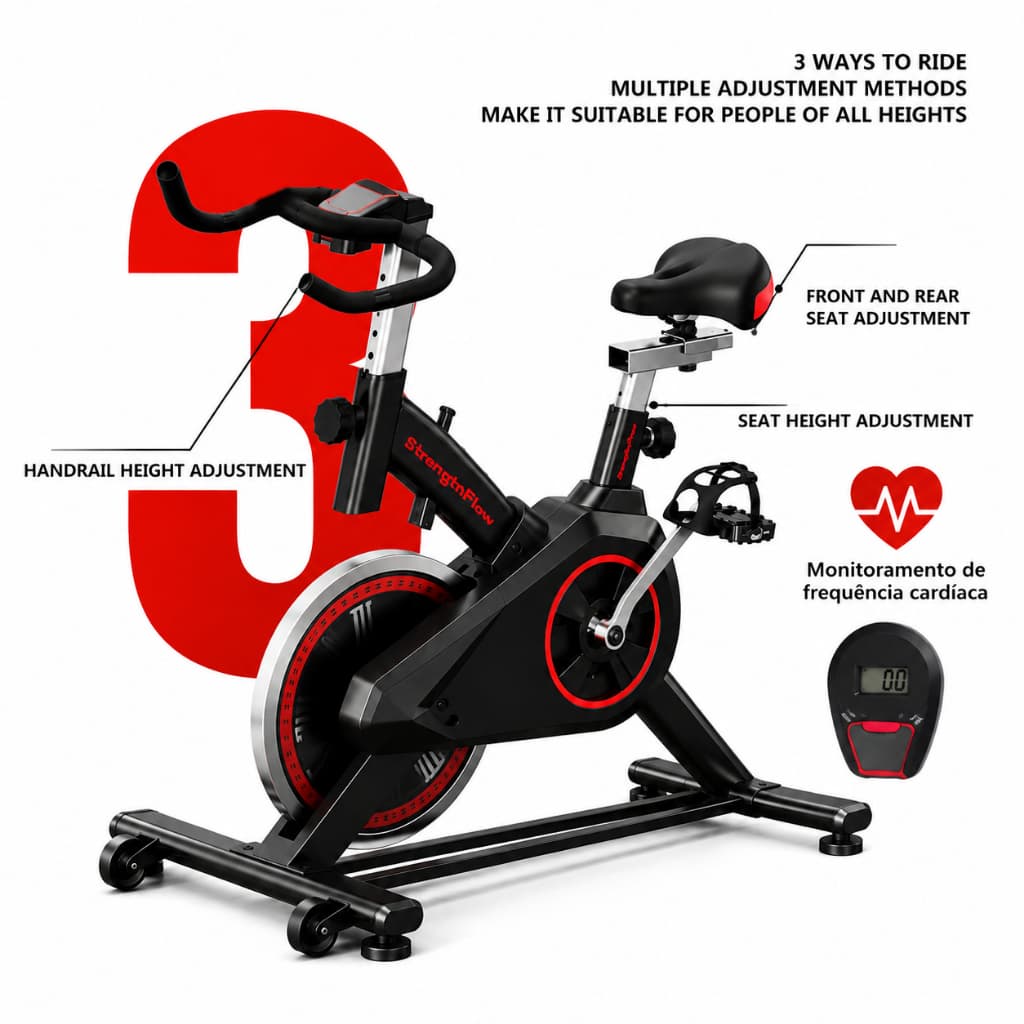 Bicicleta Bike Ergometrica Spinning Academia Fitness Profissional 120kg