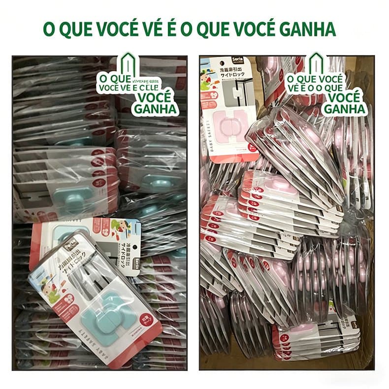 Trava De Segurança Para Bebê Trava Gaveta Armário Infantil Proteção Criança Adesivo 3M Sem Furo