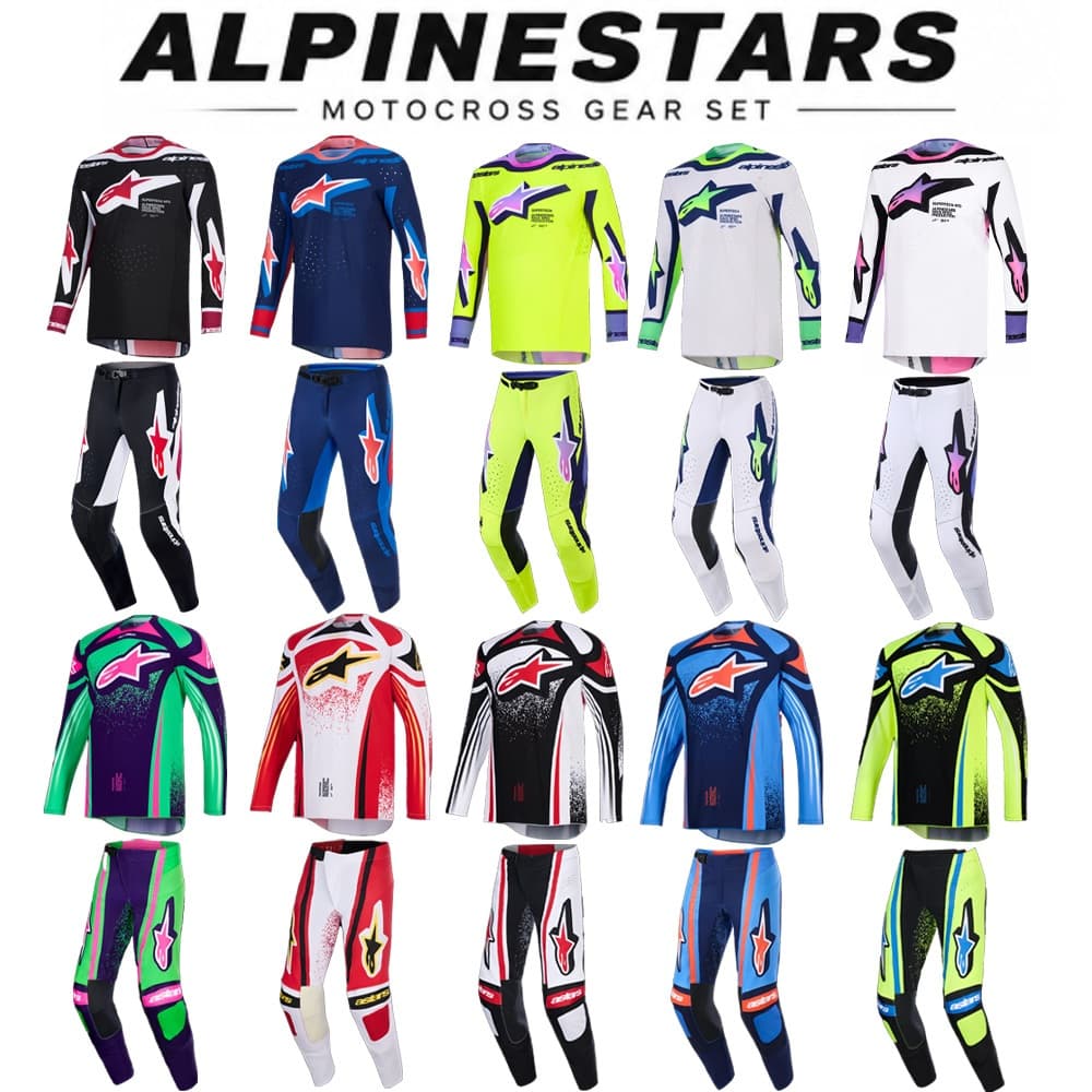 2026 Alpinestars Techstar Motocross Gear Set Masculino Off Road Racing Jersey Calças Combo Dirt Bike MX Suit