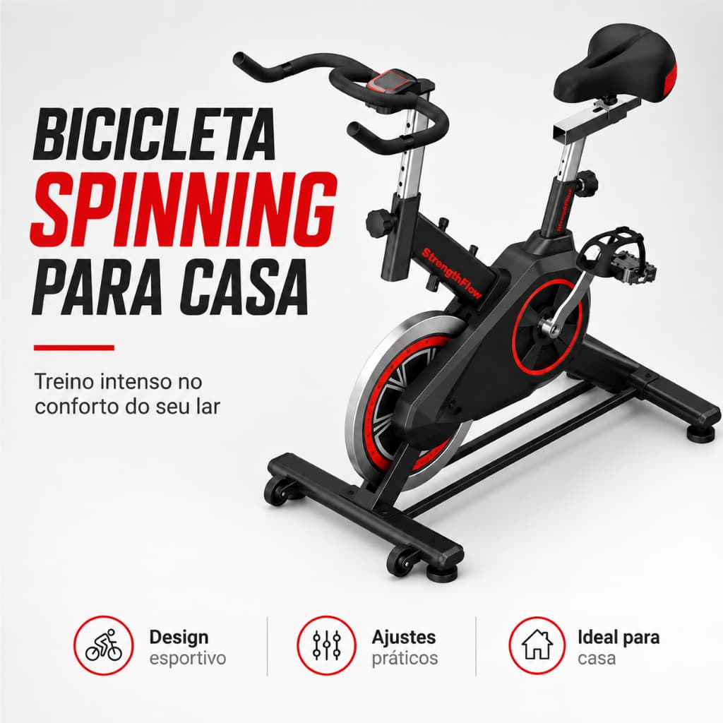 Bicicleta Ergométrica Spinning Detecção De Frequência Cardíaca Academia Fitness Profissional 120kg