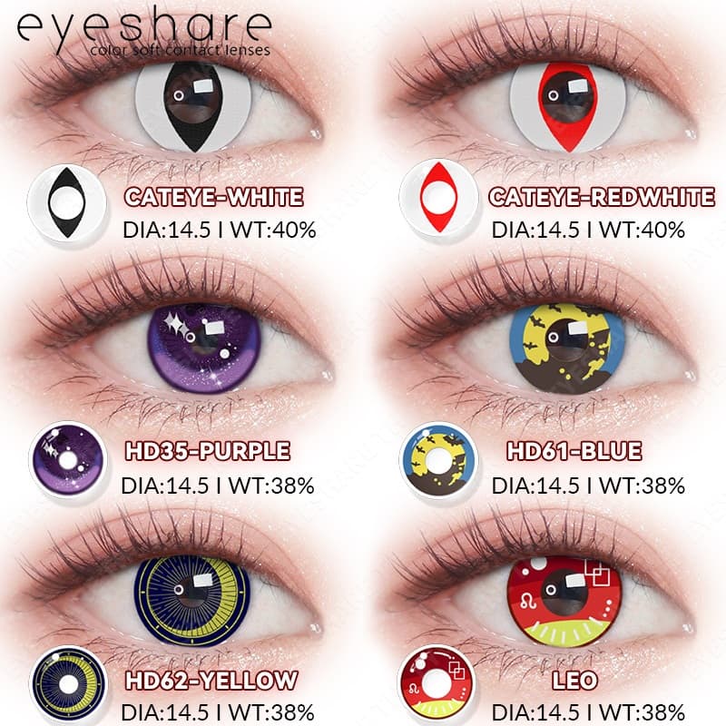 EYESHARE Envio Do Brasil 2 Peças Lente De Cosplay Para Olhos Cosméticos Contatos De Halloween Acessórios De Anime Lentes